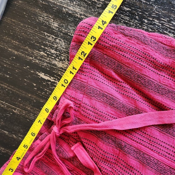 SUNDANCE Shobu Relaxed Cotton Drawstring Pants Small Striped Casual Beachy Boho - Picture 7 of 13
